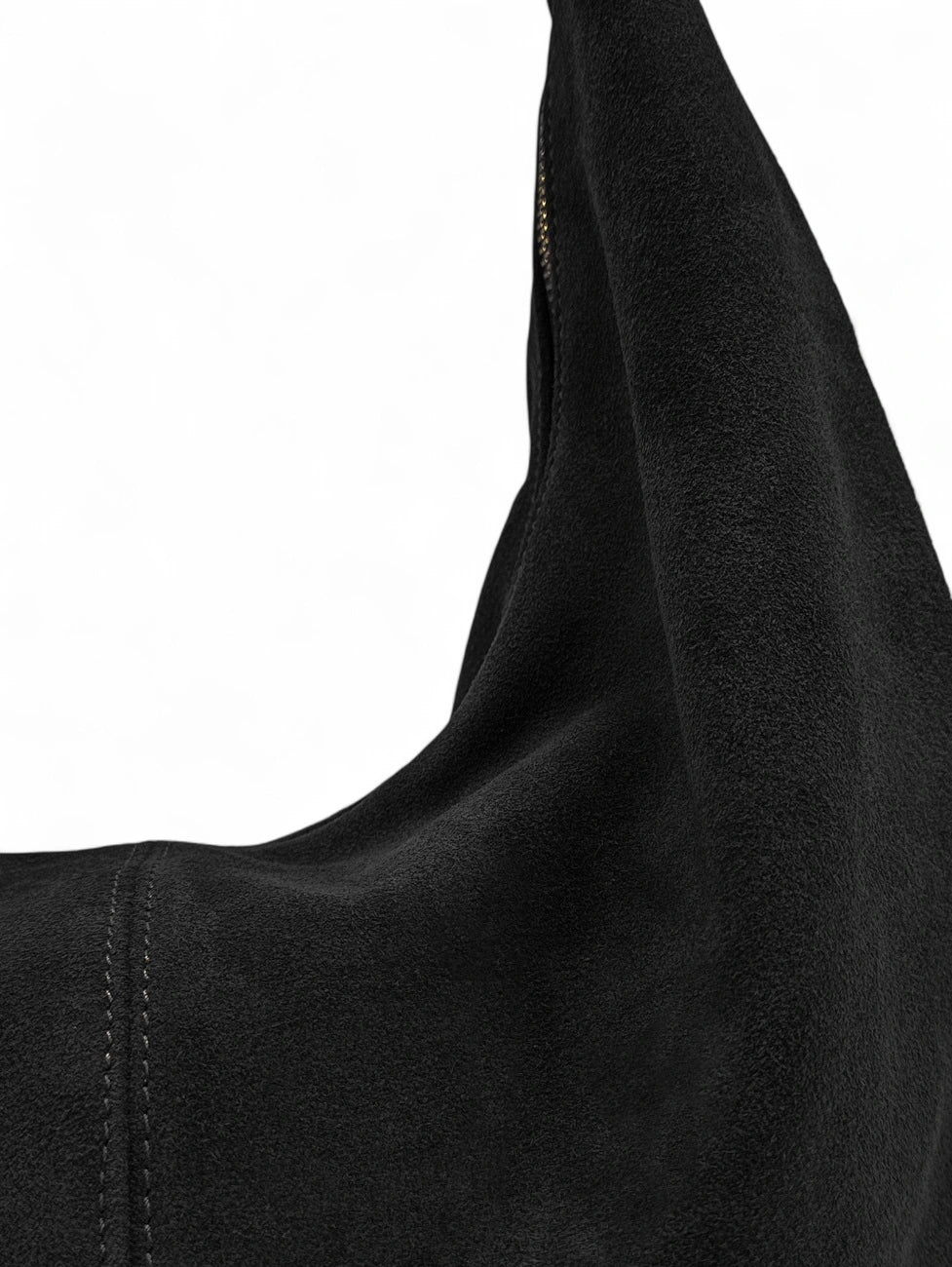 Halbmond-Kuriertasche aus Wildleder HERMIONE Schwarz