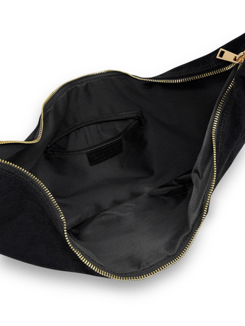 Halbmond-Kuriertasche aus Wildleder HERMIONE Schwarz