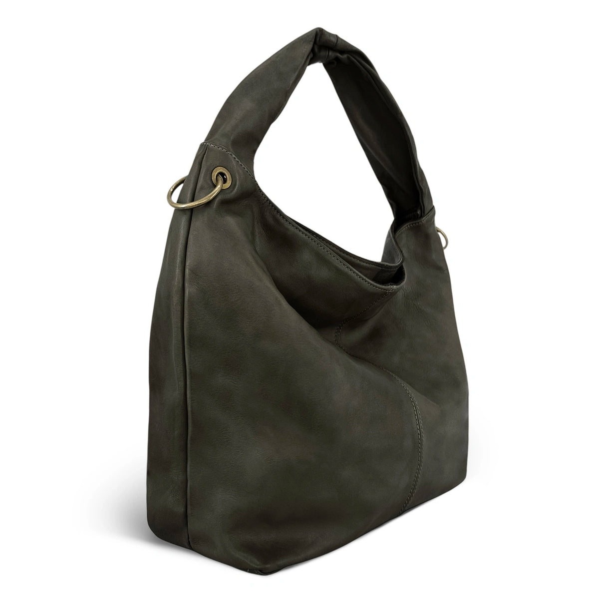 Bolso shopper de piel vintage MISS BARDOT caqui