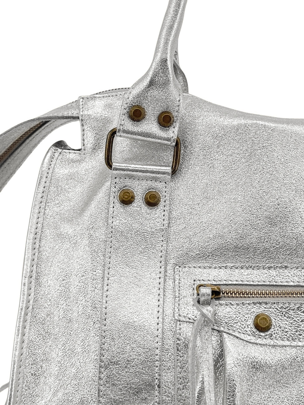 Sac à main en cuir irisé SANDSTORM E.L. SIROCCO Argent clair
