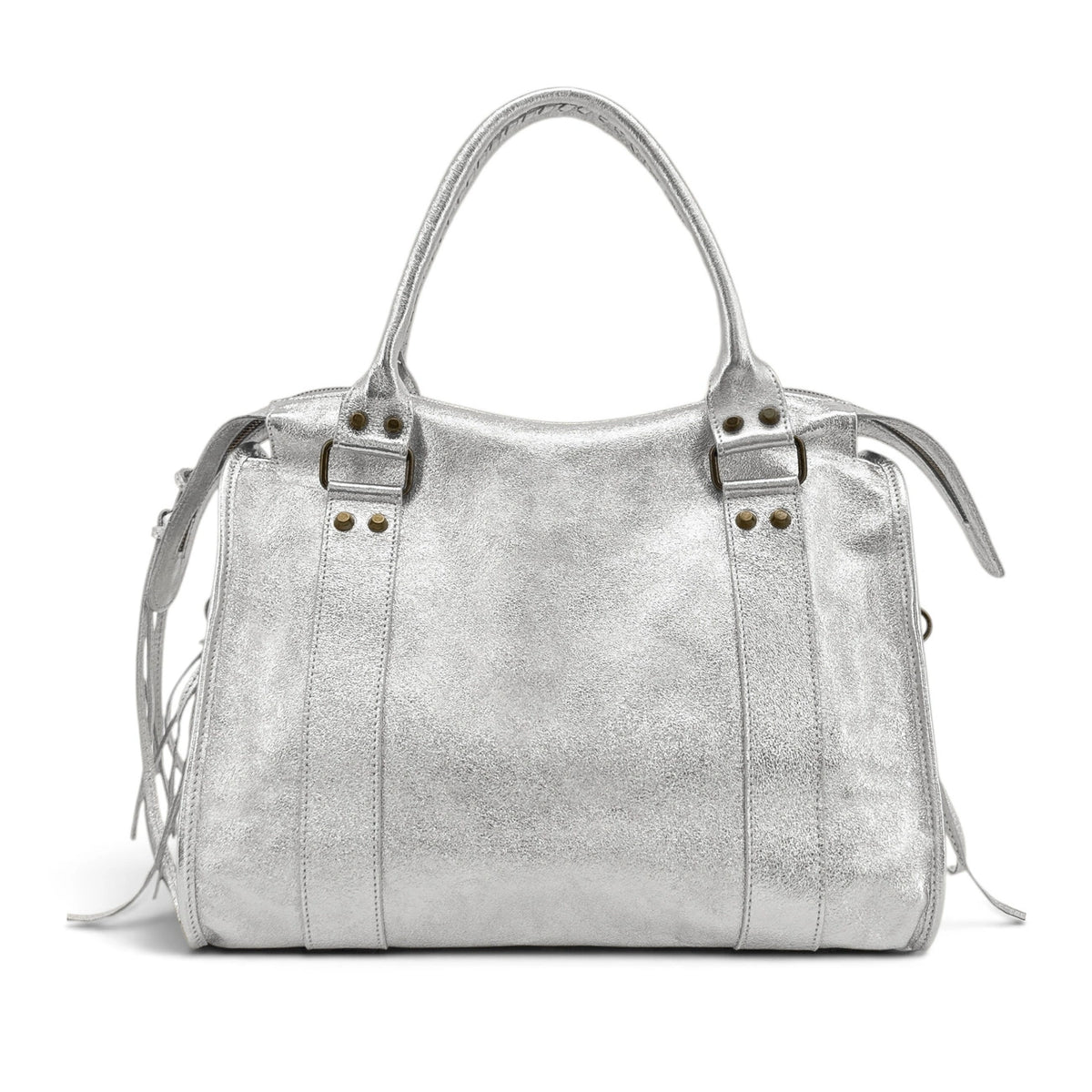 Sac à main en cuir irisé SANDSTORM E.L. SIROCCO Argent clair