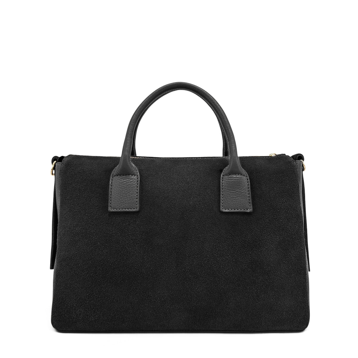 Bolso bowling de piel granulada y ante EDITO Negro