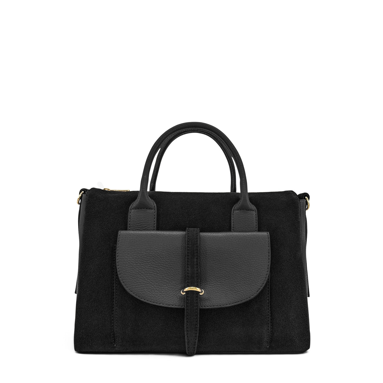 Sac bowling en cuir grainé et daim EDITO Noir