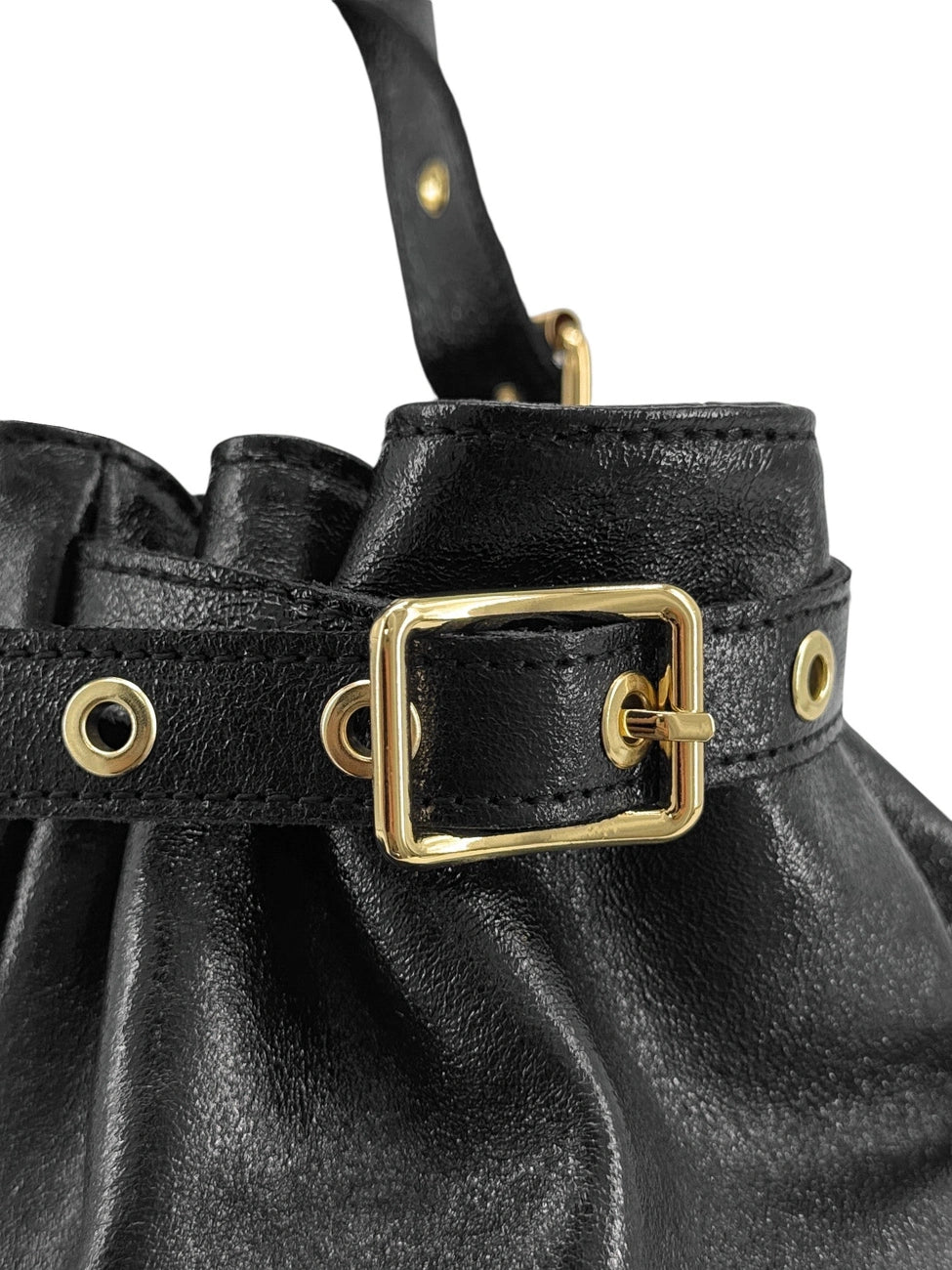 Borsa bowling in pelle metallizzata PRINCESSE XL Nero iridescente