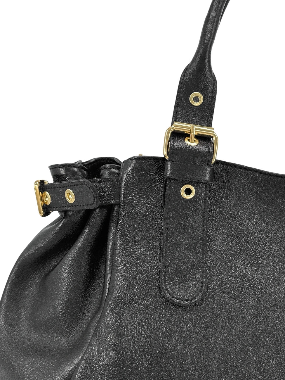 Borsa bowling in pelle metallizzata PRINCESSE XL Nero iridescente