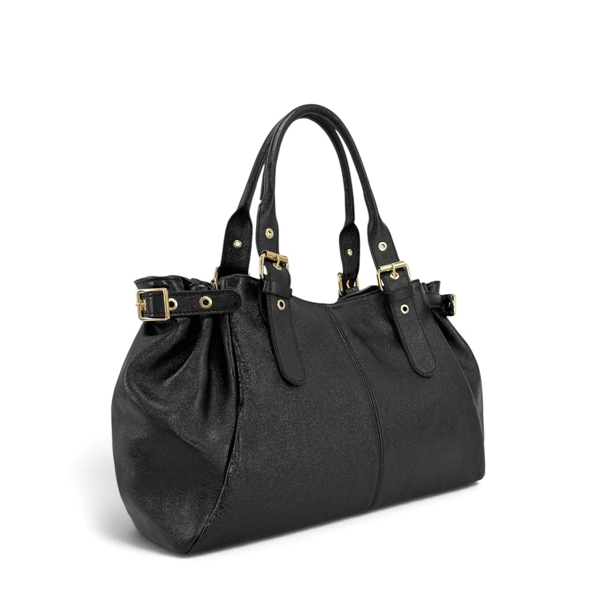 Sac bowling en cuir irisé NEW PRINCESS XL Noir glossy