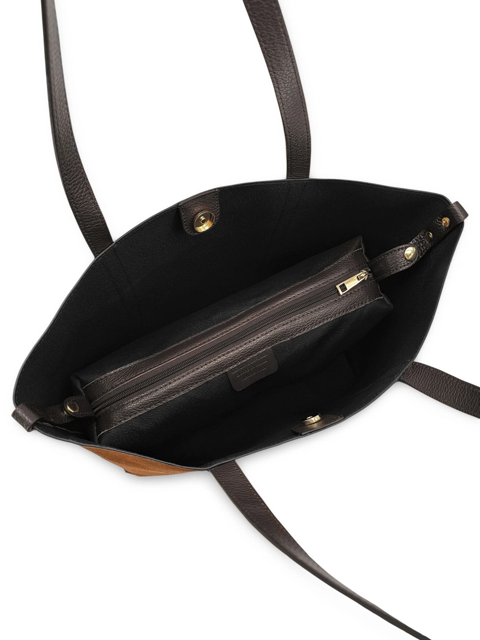 Borsa shopper in pelle martellata e scamosciata MAJOR Marrone cammello scuro