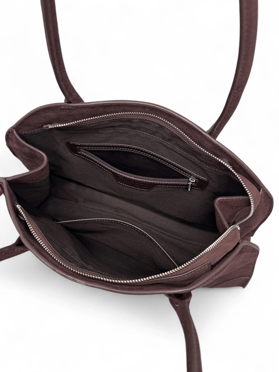 CONSTANCE Chocolate Suede Tote Bag
