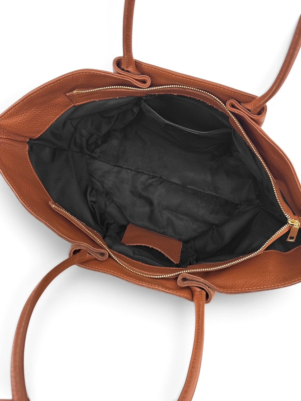 Borsa shopper in pelle martellata e scamosciata OFF CAMPUS Marrone cannella