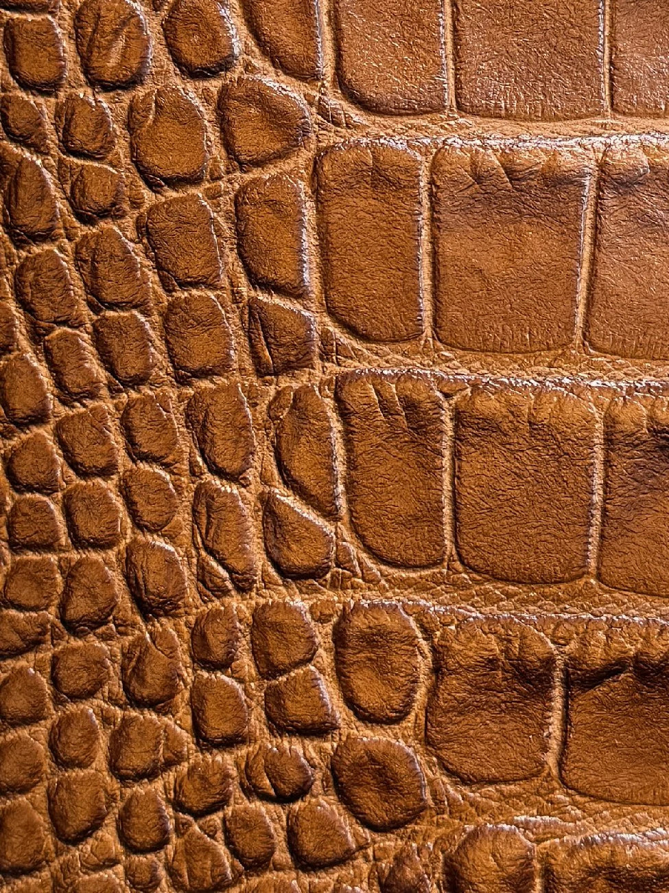 Bolso shopper de piel charol efecto cocodrilo BE LADY Camel oscuro