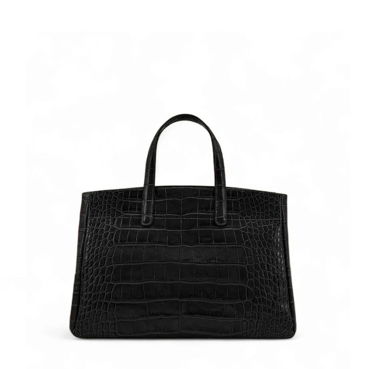 Bolso shopper de piel charol efecto cocodrilo BE LADY Negro
