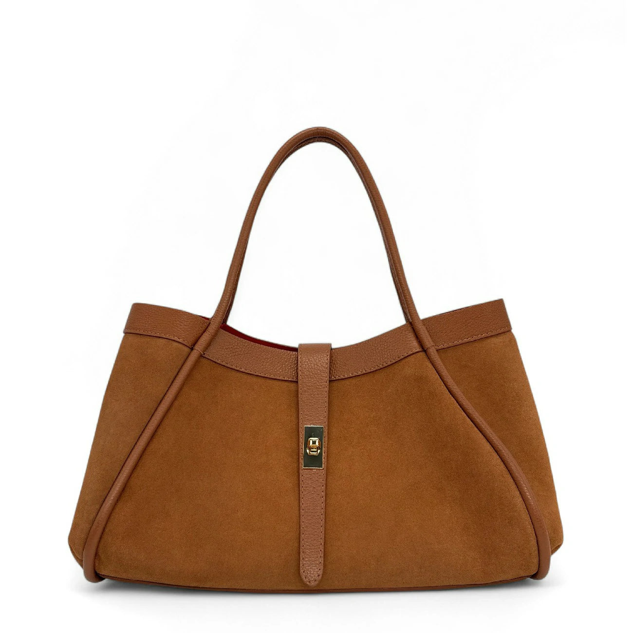 Cabas bowler bi-matière ABERDEEN Camel foncé