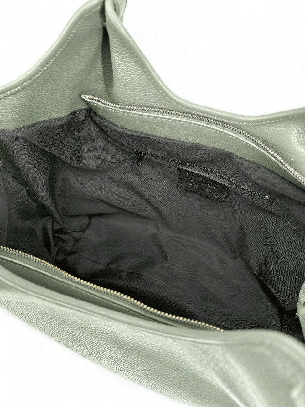 Shopper aus genarbtem Leder ALYSSA Pastellgrün