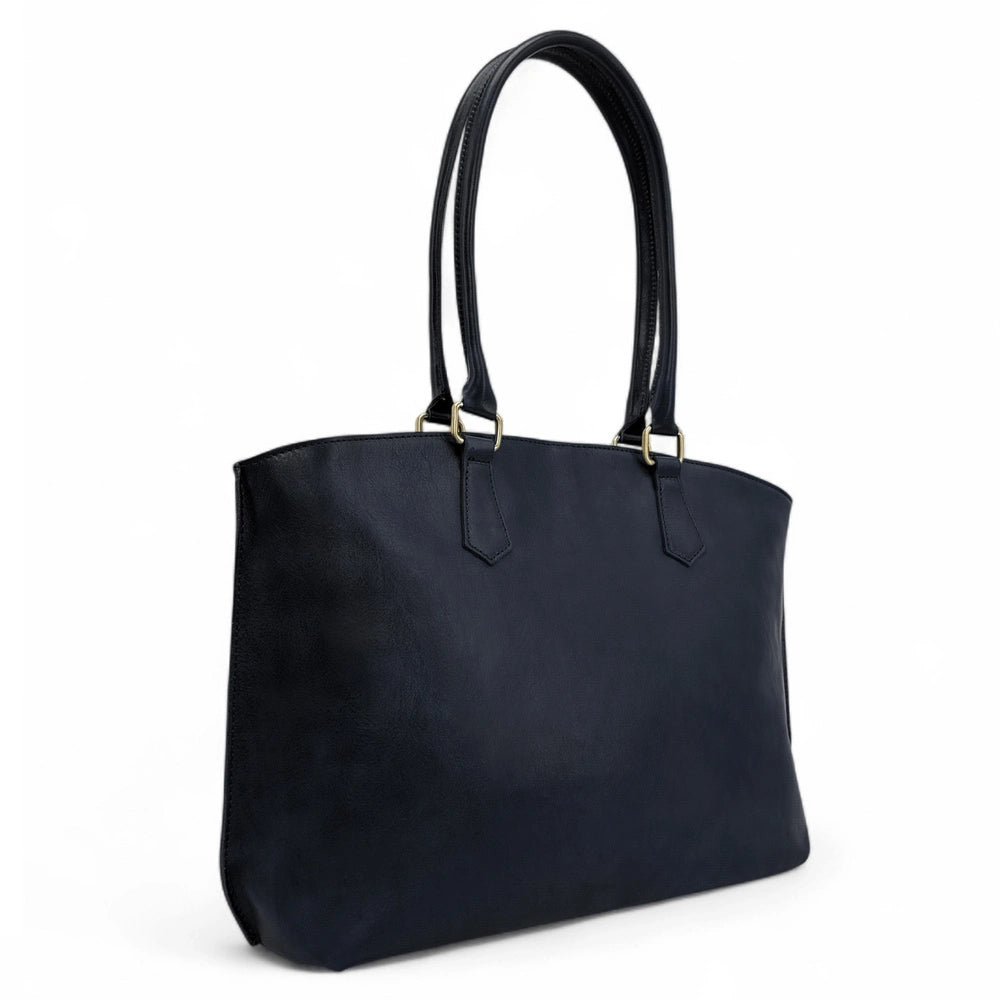 Grand bag cabas smooth leather GREENWICH Navy blue