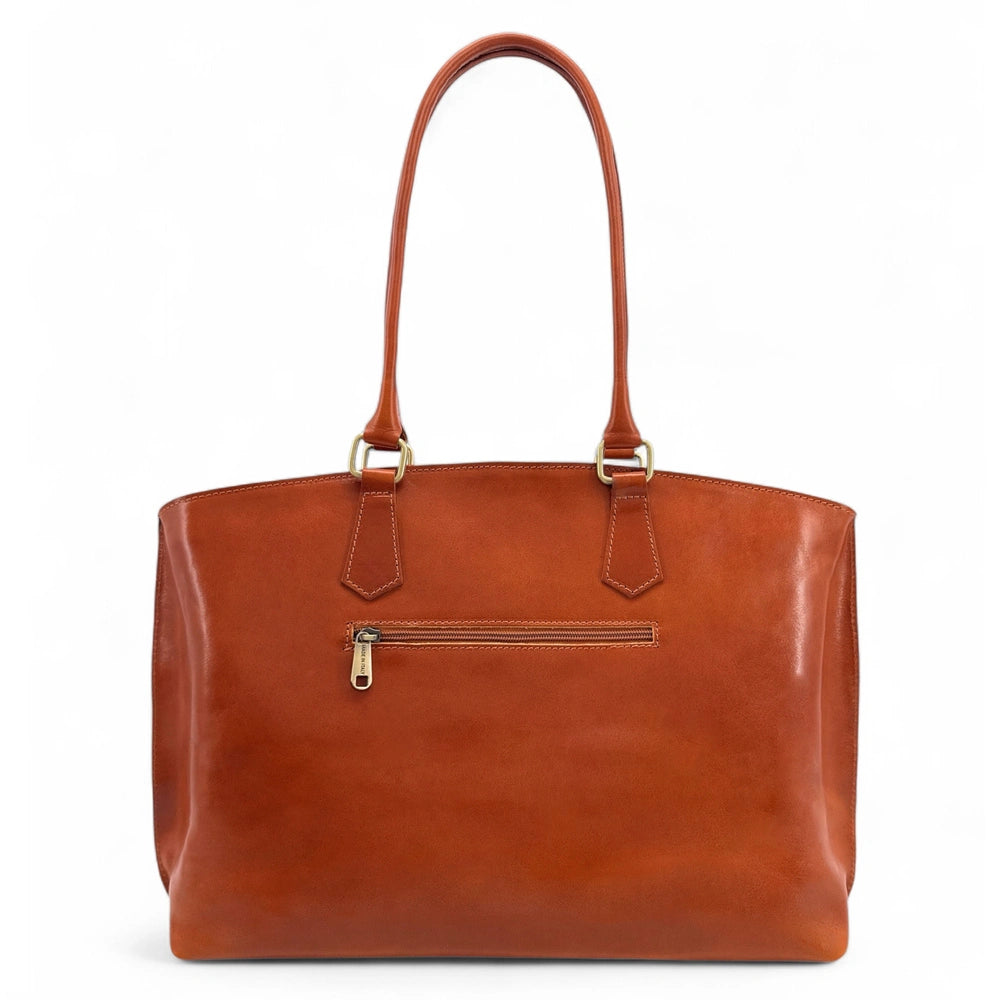Großer Shopper aus Glattleder GREENWICH Camel
