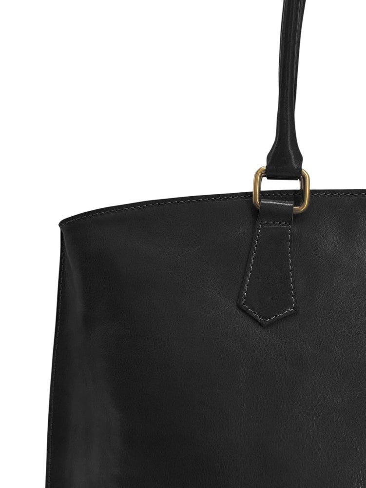 Grande borsa shopping in pelle liscia GREENWICH Nero