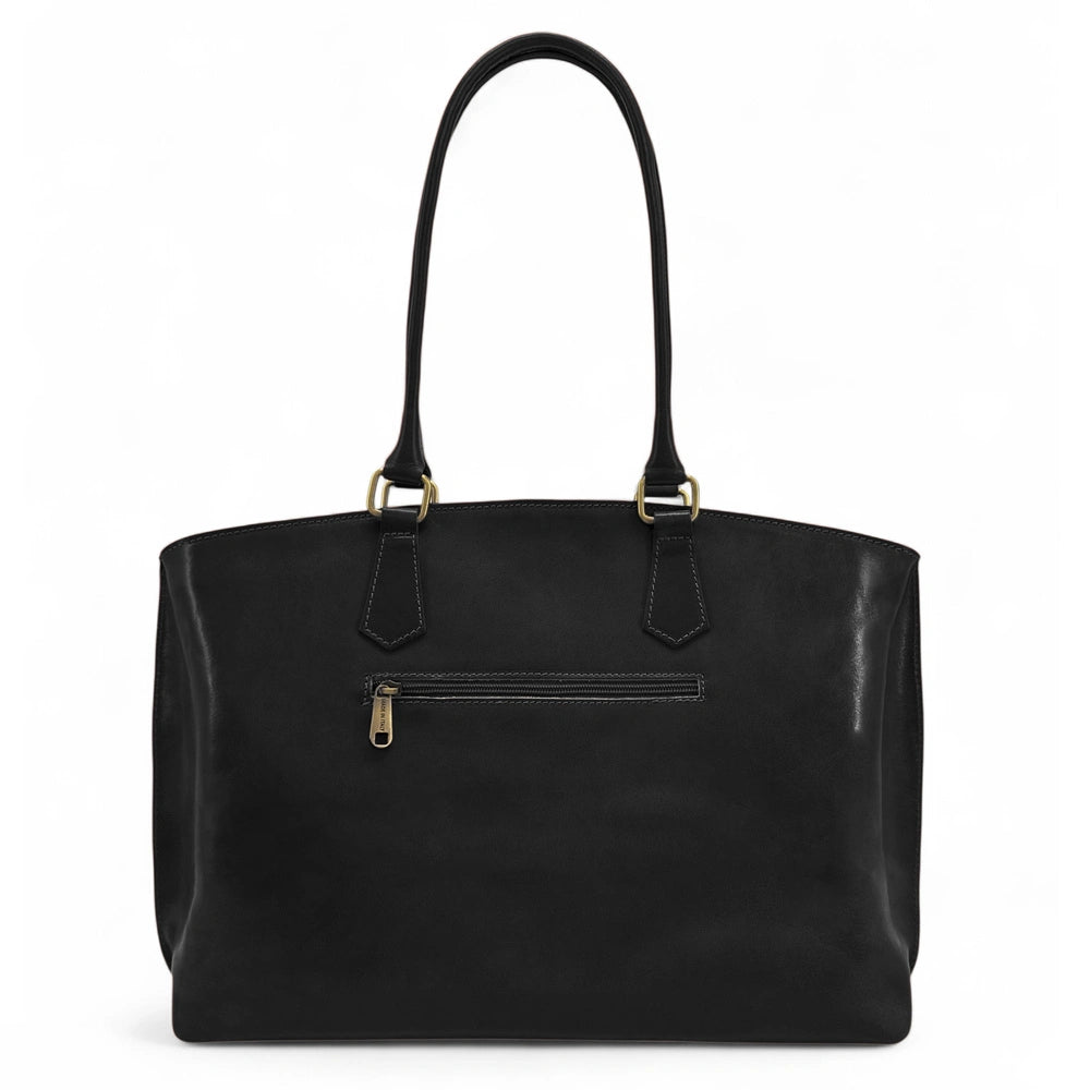 Grande borsa shopping in pelle liscia GREENWICH Nero