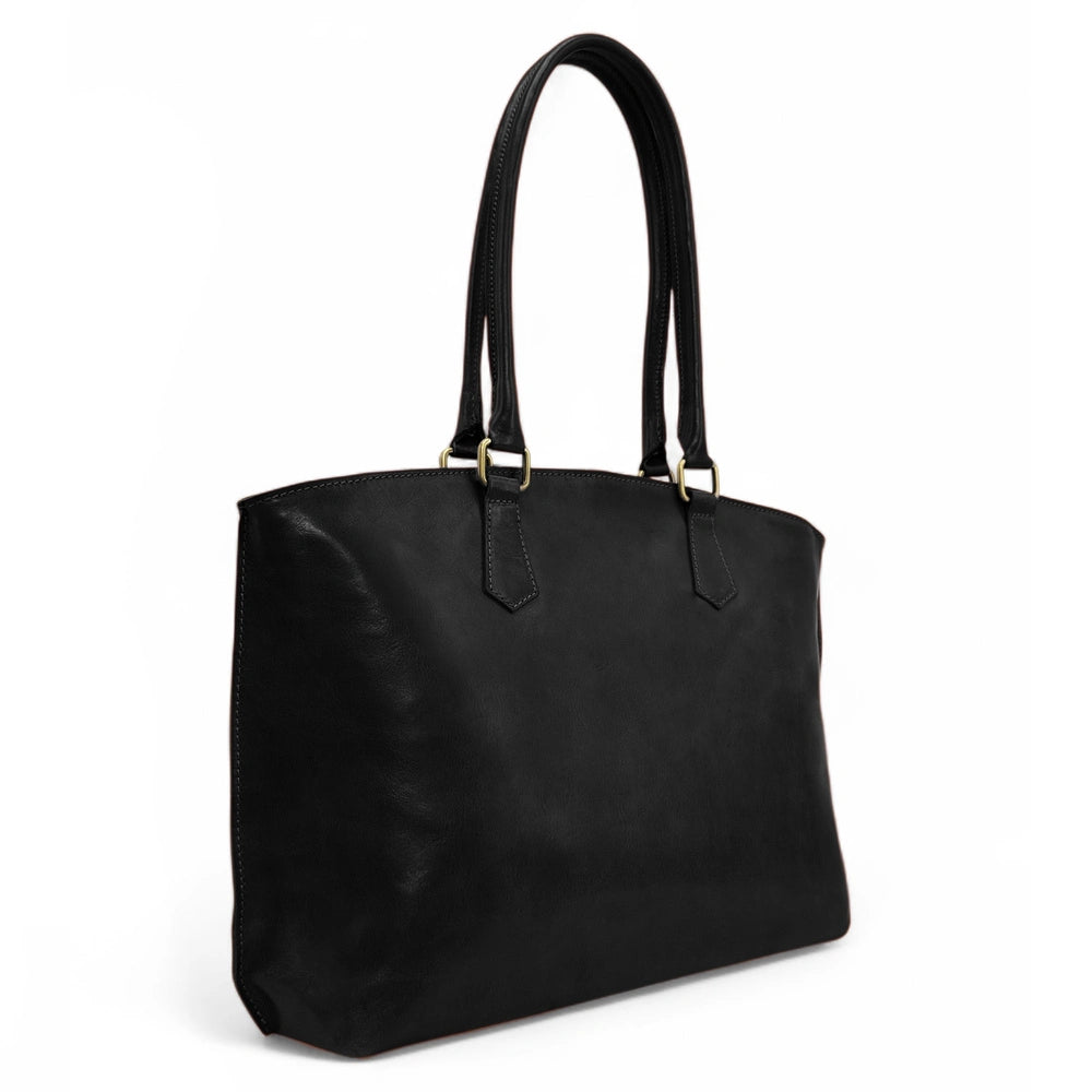Grand sac cabas en cuir lisse GREENWICH Noir