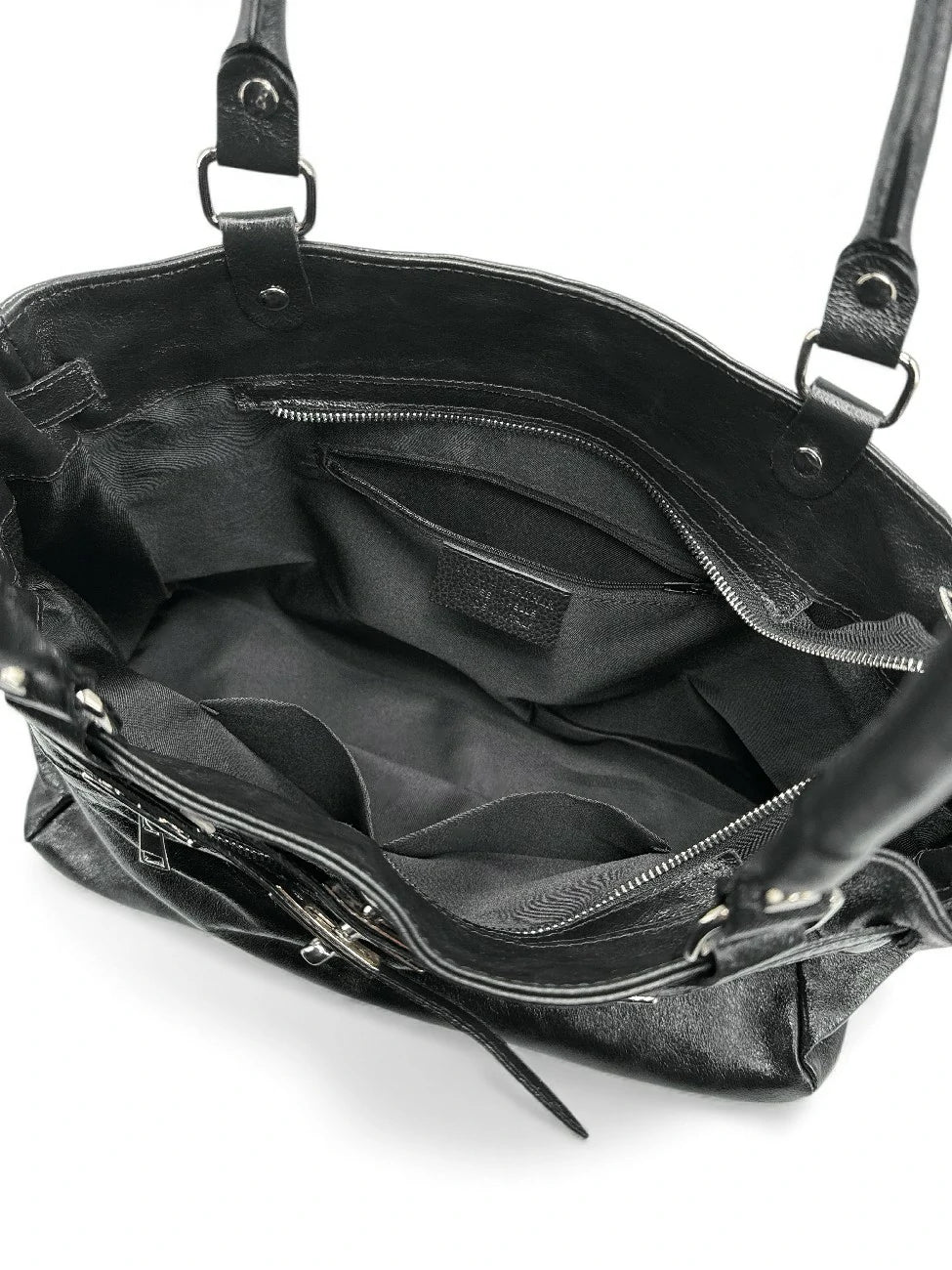 Bolso shopper en piel tornasolada JANET SILVER Negro