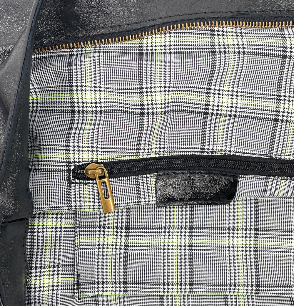 Grand sac cabas en cuir irisé CASSIOPEE Noir irisé