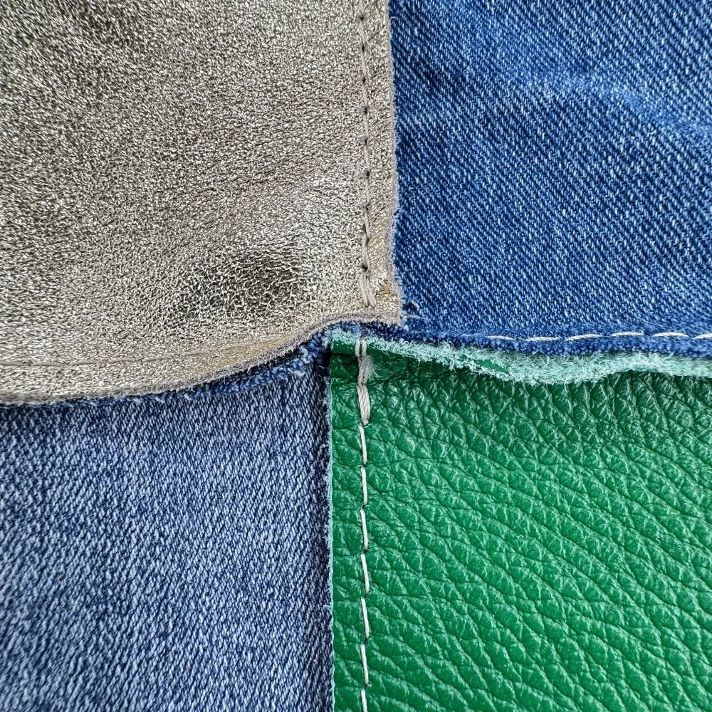 Grand sac cabas en toile et cuir KANTHA Vert anglais