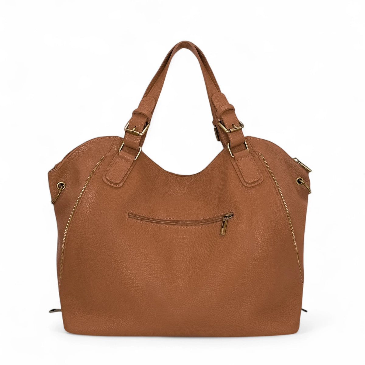 Schultertasche aus genarbtem Leder CAMELIA Cognacbraun