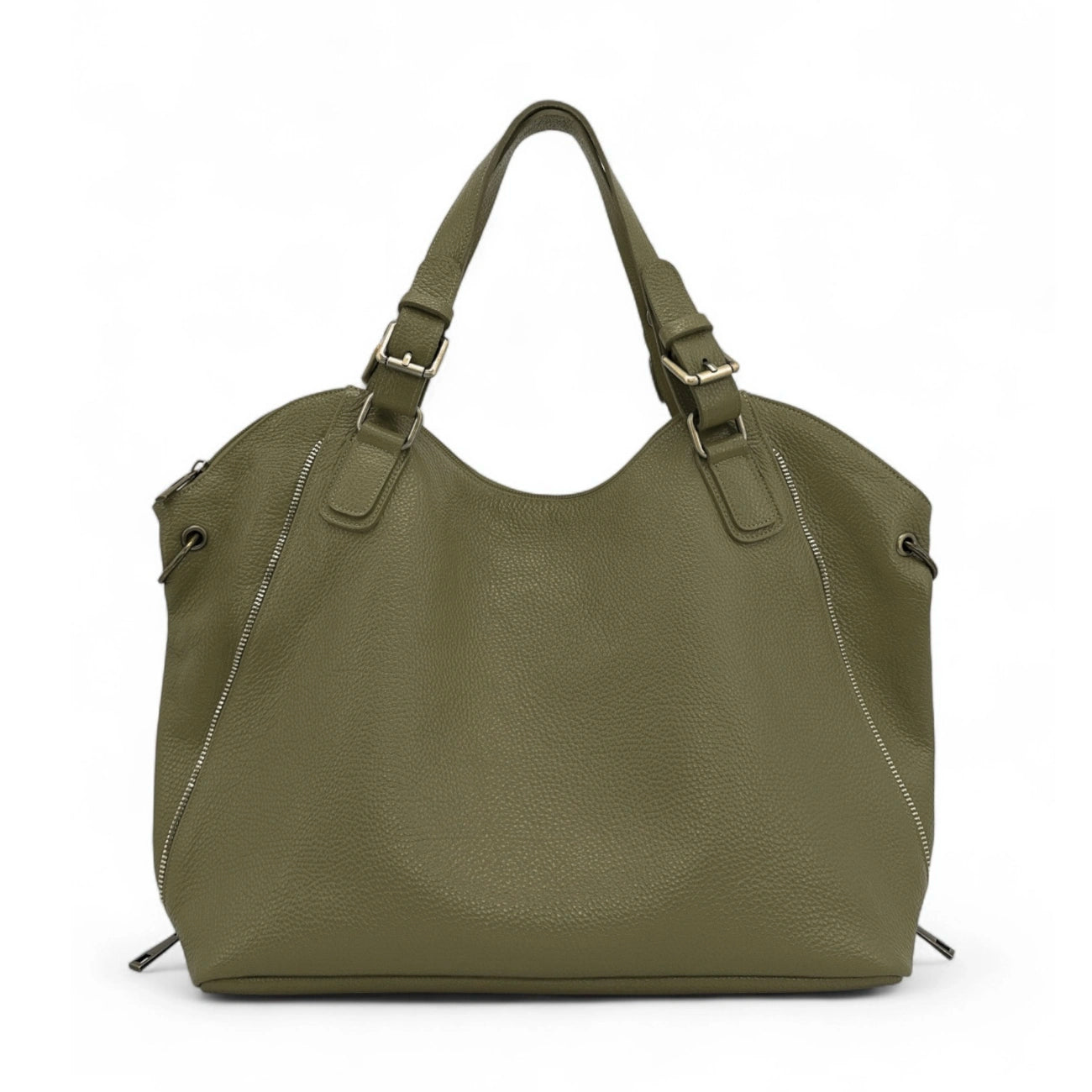 Borsa a tracolla in pelle grana CAMELIA Mole chiara