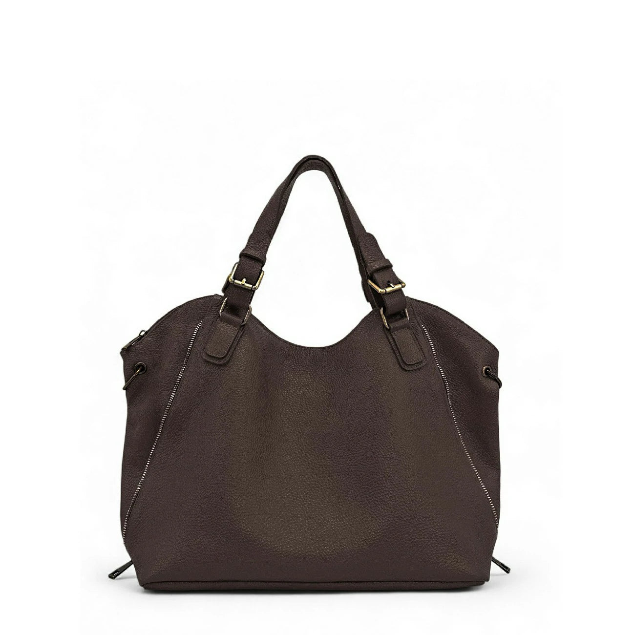 Sac porté épaule en cuir grainé CAMELIA Chocolat