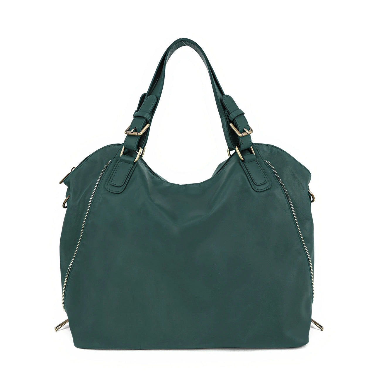 Schultertasche aus Glattleder CAMELIA Blaugrünes Petrol
