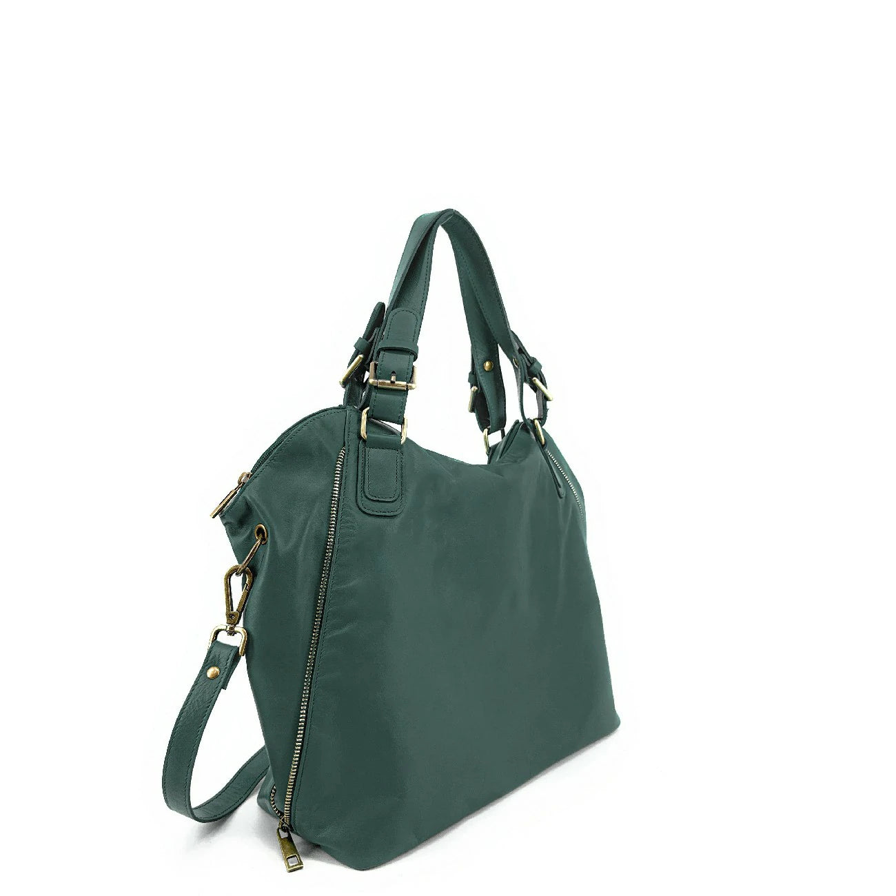 Bocca per tracolla in pelle liscia CAMELIA Duck Green