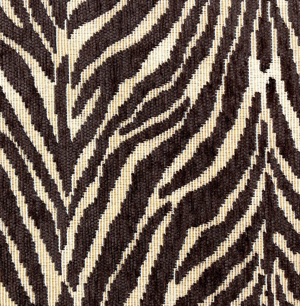 Grand sac cabas rigide en velours tissé ZEBRA Chocolat