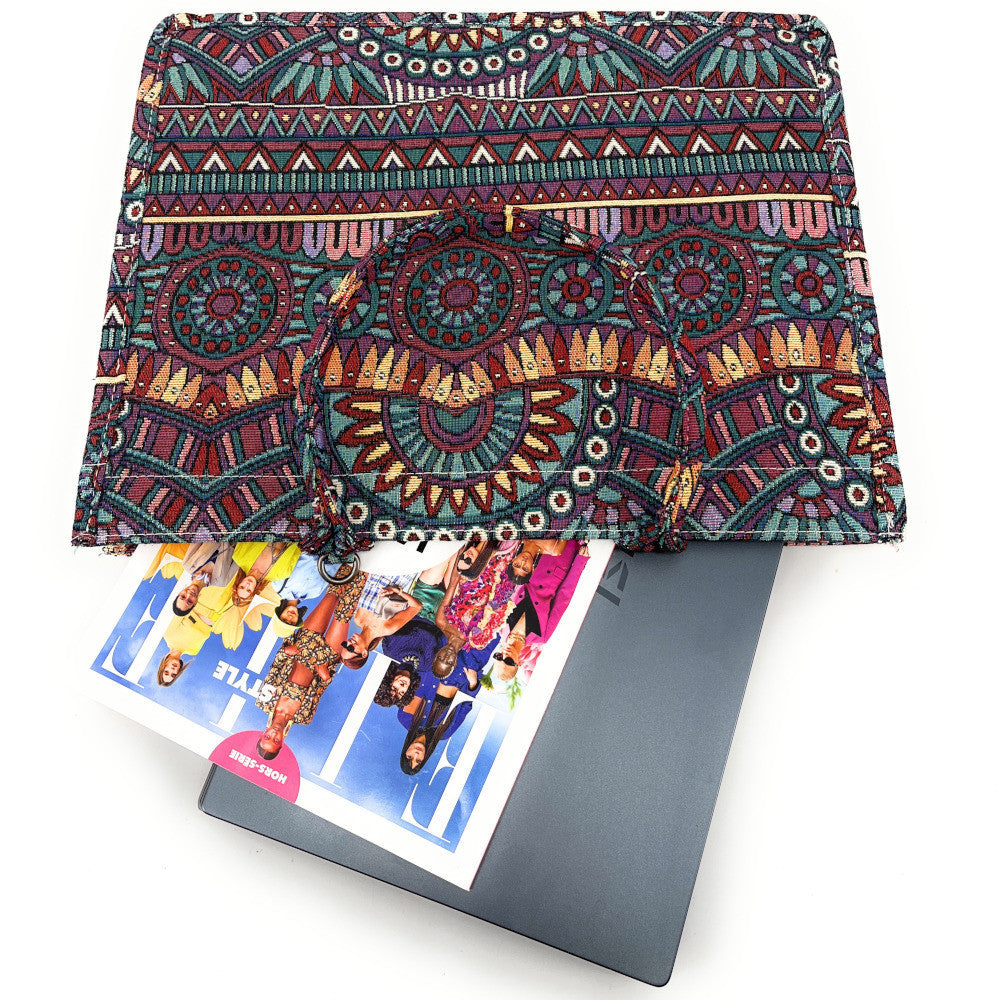 Grand sac cabas rigide en velours tissé ZEBRA Multicolore