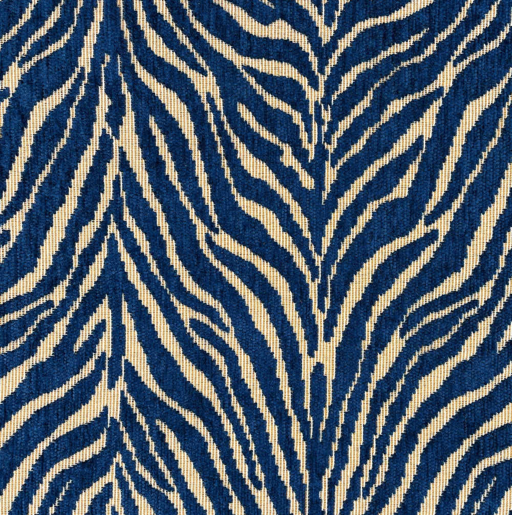 Grand sac cabas rigide en velours tissé ZEBRA Bleu cobalt