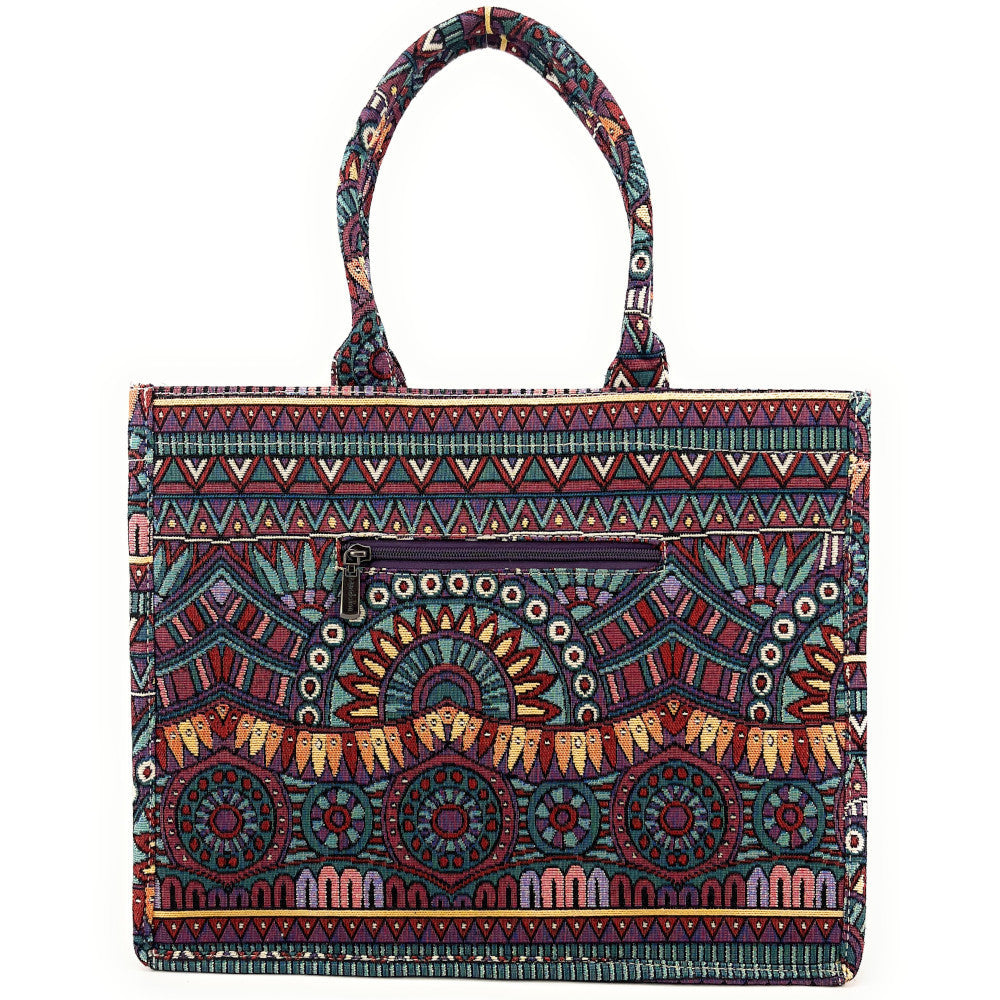 Grand sac cabas rigide en velours tissé ZEBRA Multicolore