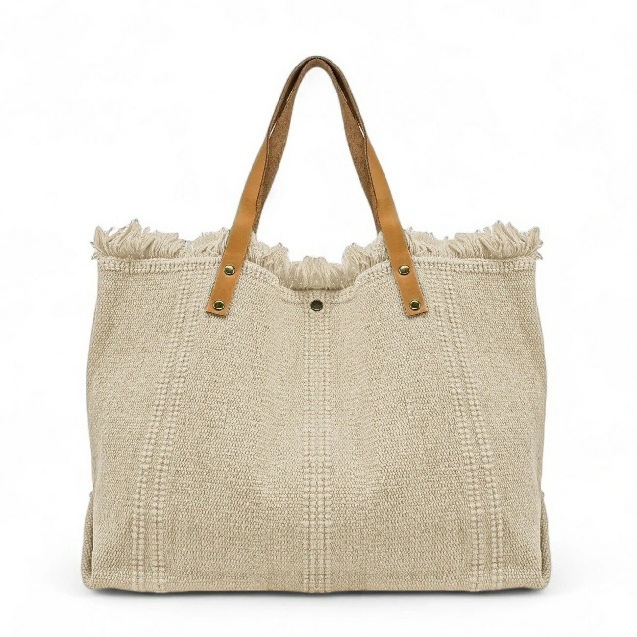 Sac de plage cabas en tissu IBIZA Beige crème