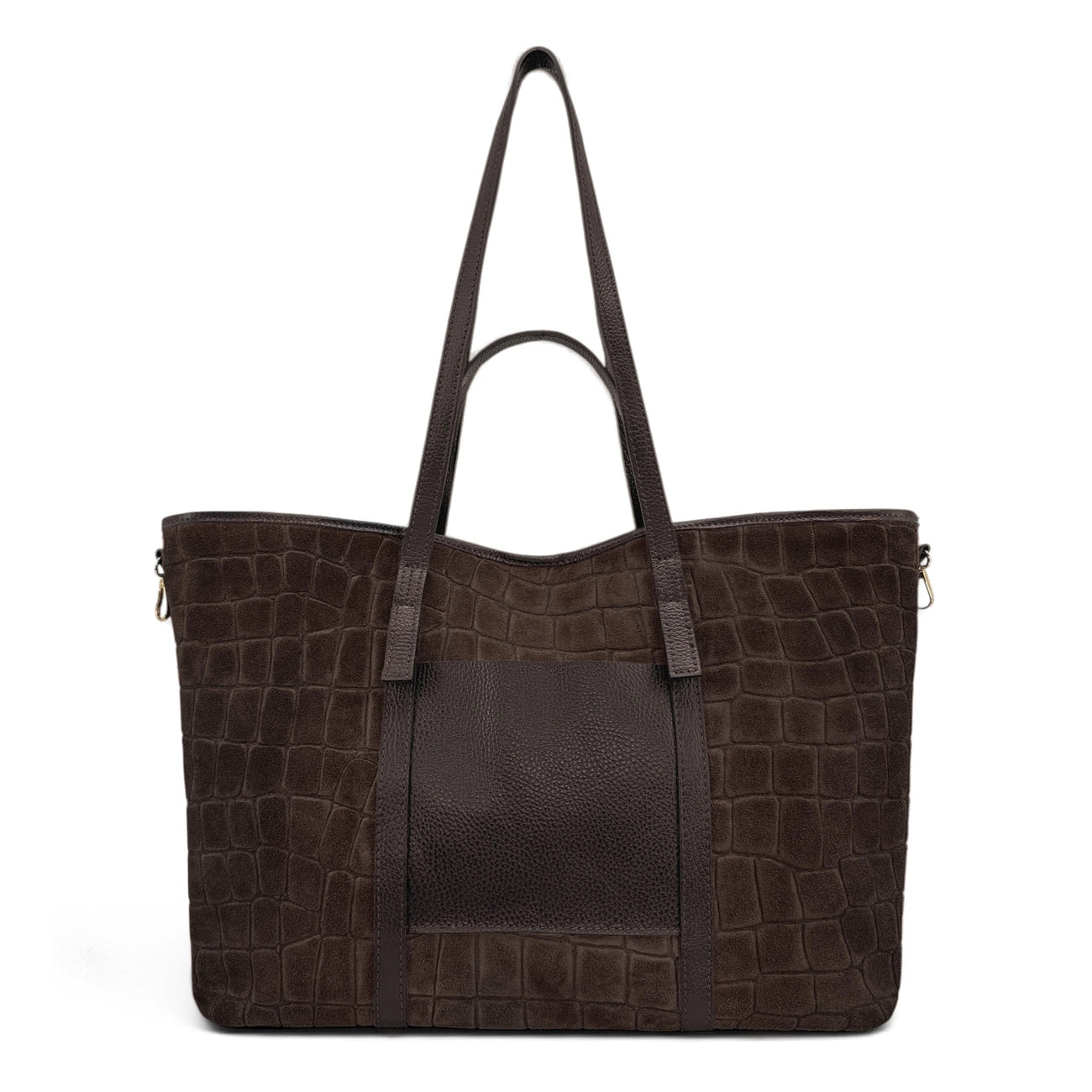 Grand bag cabas in canvas and leather KANTHA English green