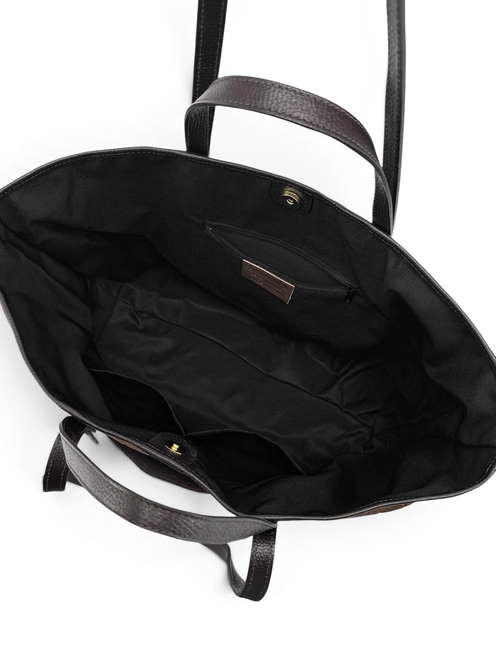 Bolso tote grande de piel granulada y ante VENICE Marrón cacao