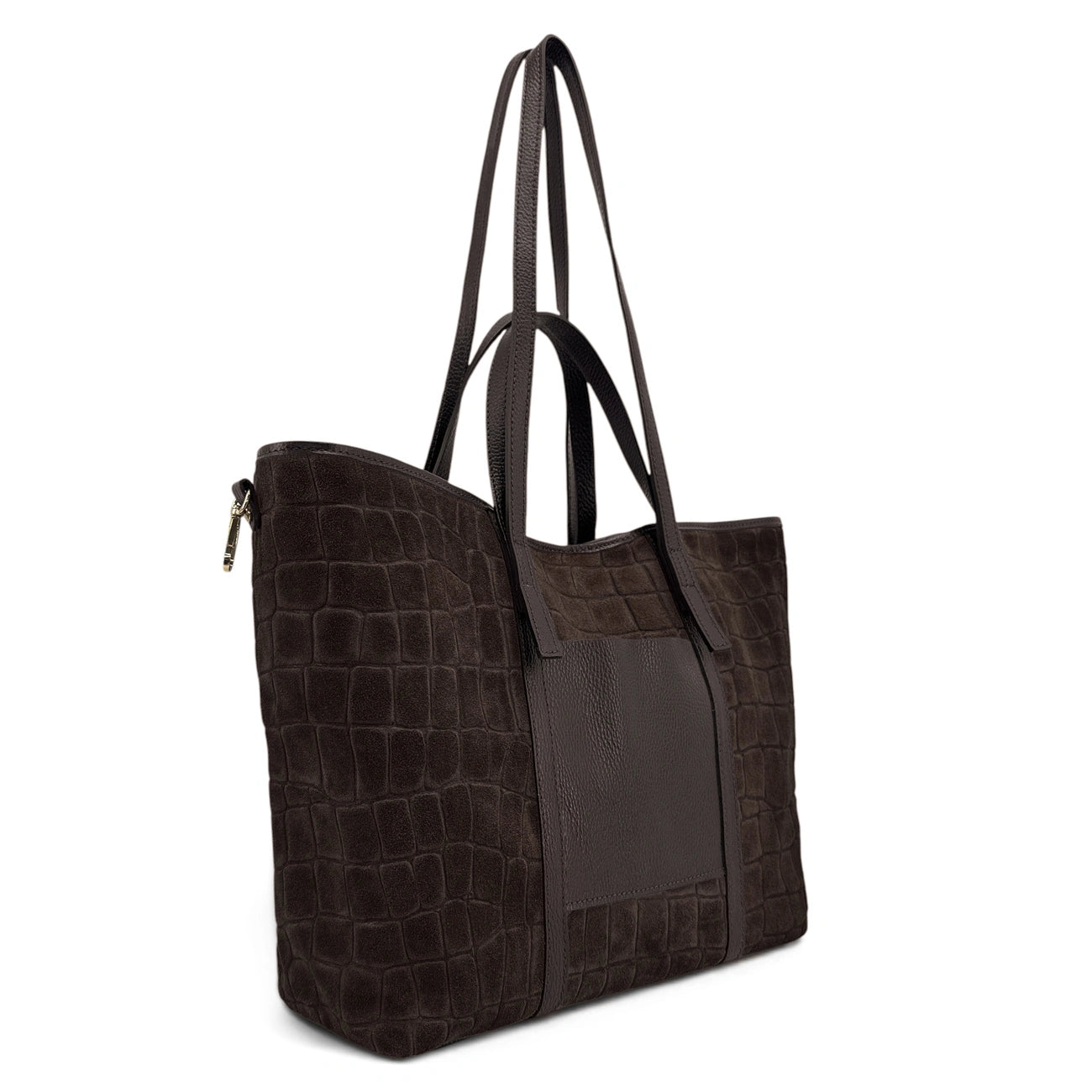 Grand bag cabas in canvas and leather KANTHA English green