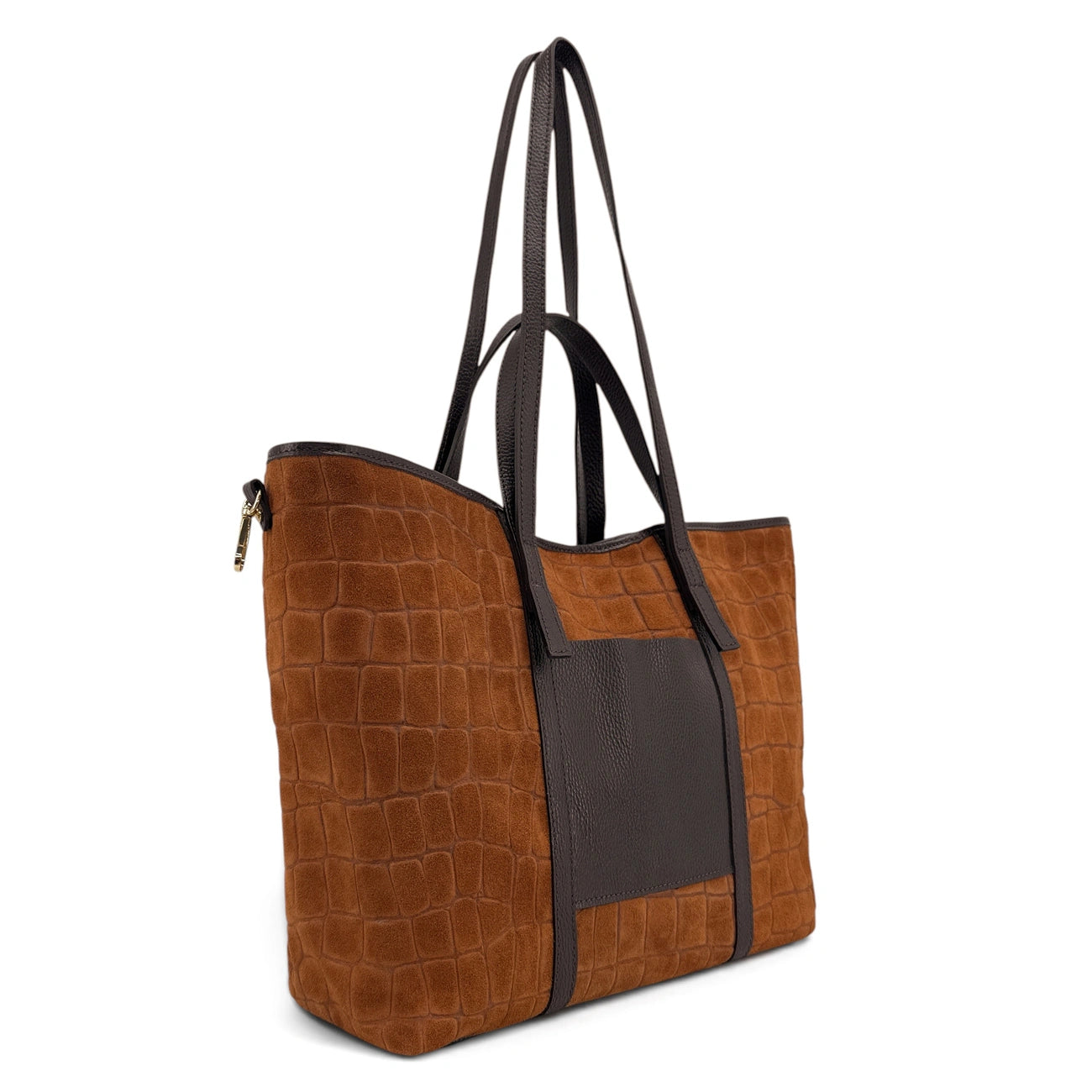 Grand bag cabas in canvas and leather KANTHA English green