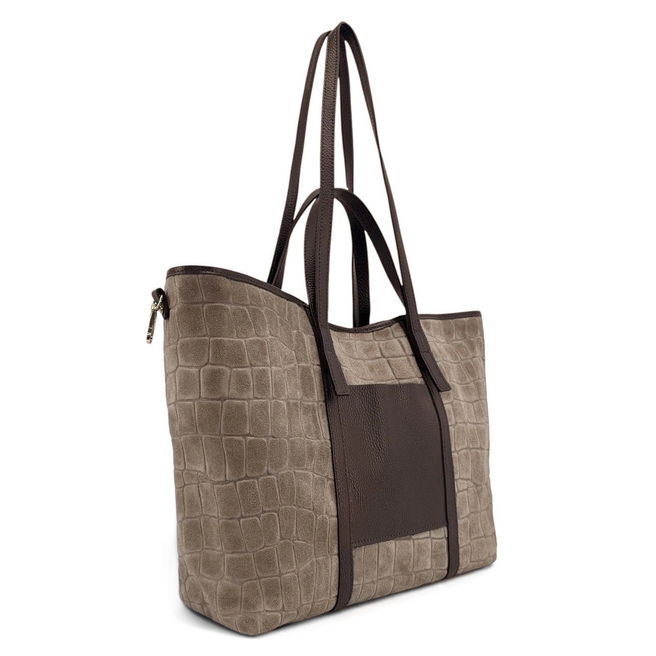 Grand bag cabas in canvas and leather KANTHA English green
