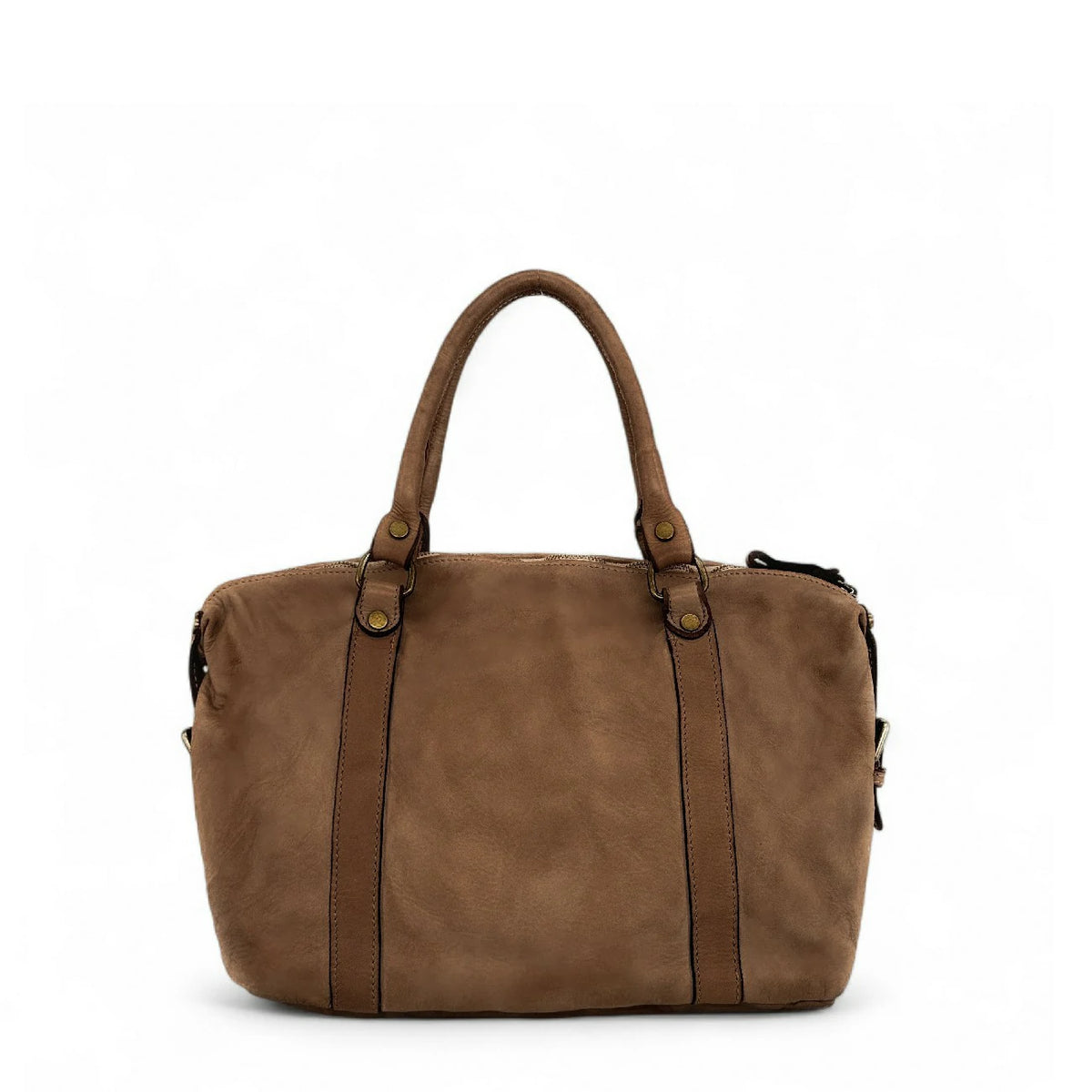 Sac porté épaule en cuir vintage MISS MY Taupe foncé