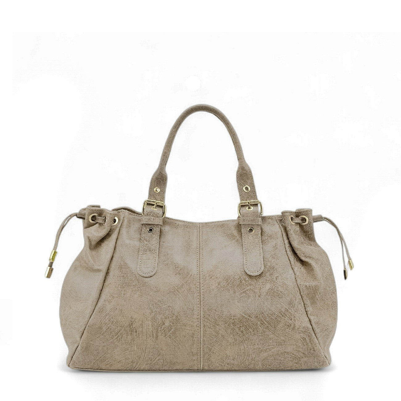 Sac bowling en cuir brossé PRINCESSE BROSSEE XL Beige crème