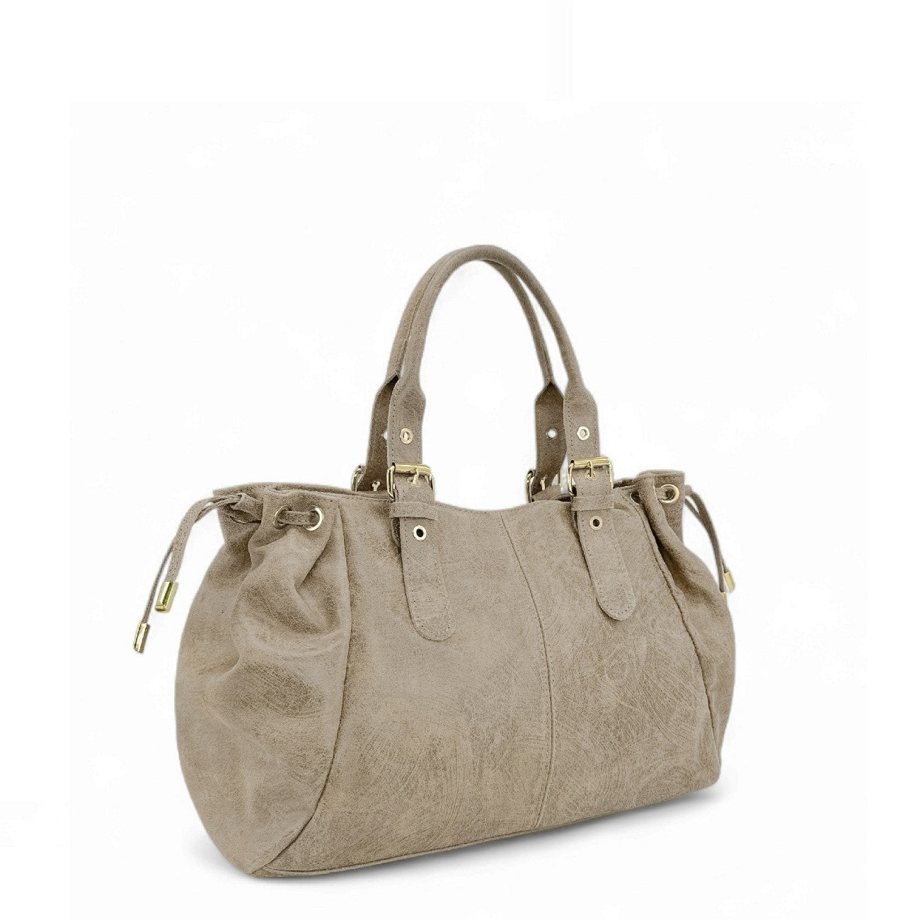 Sac bowling en cuir brossé PRINCESSE BROSSEE XL Beige crème