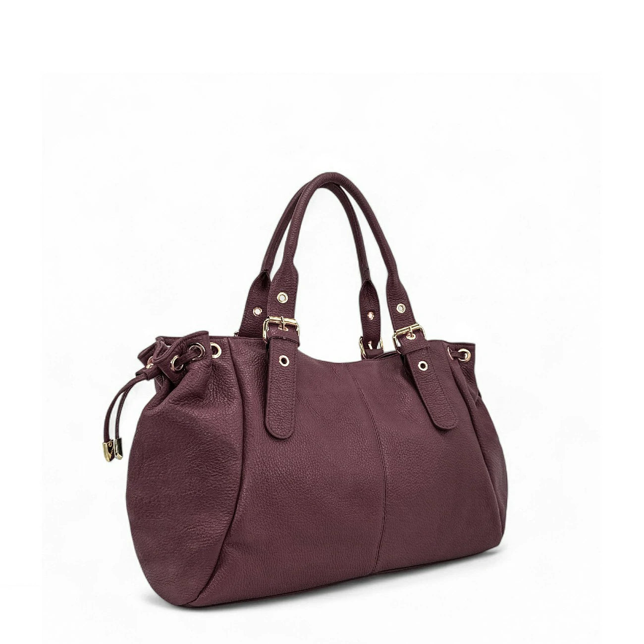 Sac bowling en cuir grainé PRINCESSE XL Bordeaux