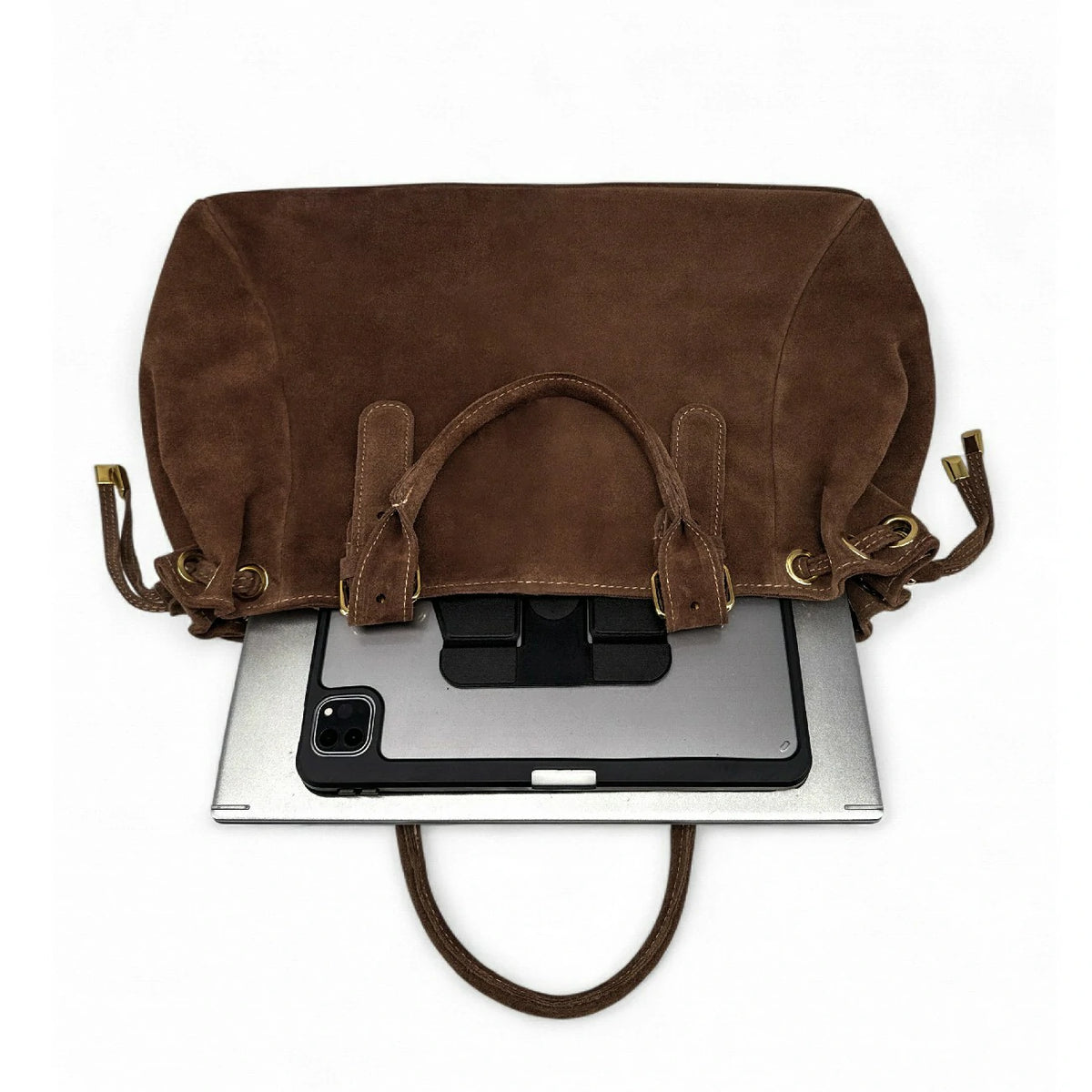 Sac Pochette Ursula Beaugeste Paris En Cuir Daim Marron - Occasion - Taille Moyenne