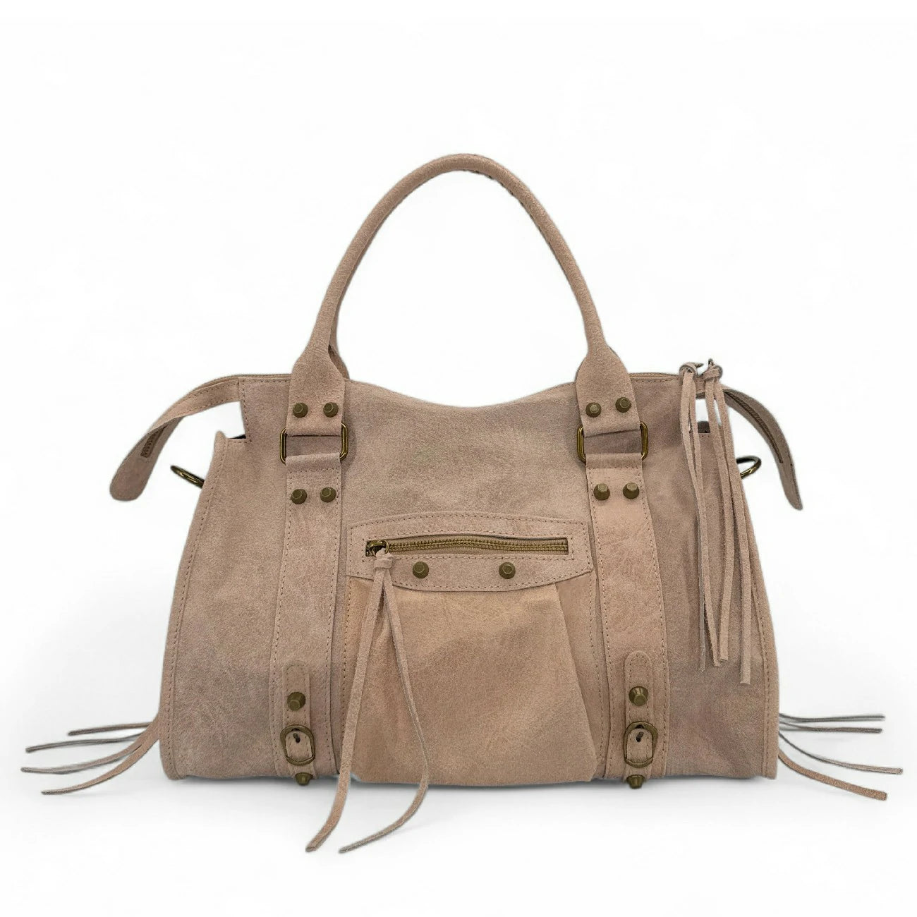 Sac à main en cuir brossé SANDSTORM Rose nude