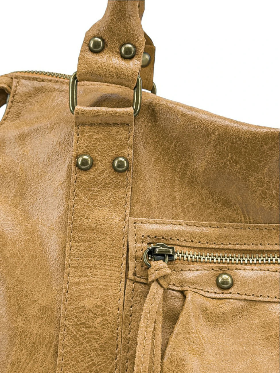 SANDSTORM brushed leather handbag, Light camel