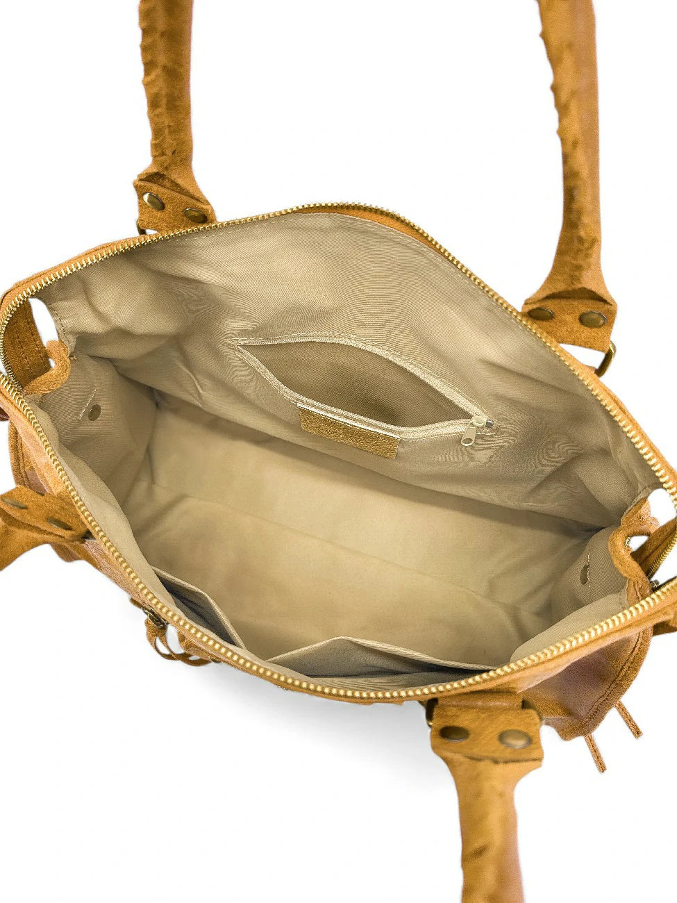 SANDSTORM brushed leather handbag, Light camel