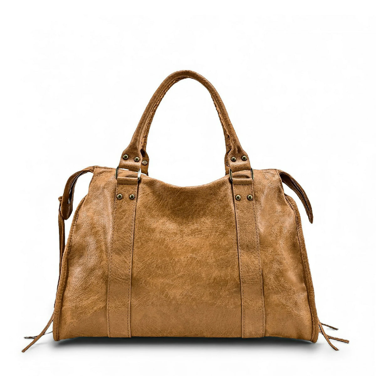 Borsa a mano in pelle spazzolata SANDSTORM Marrone cammello