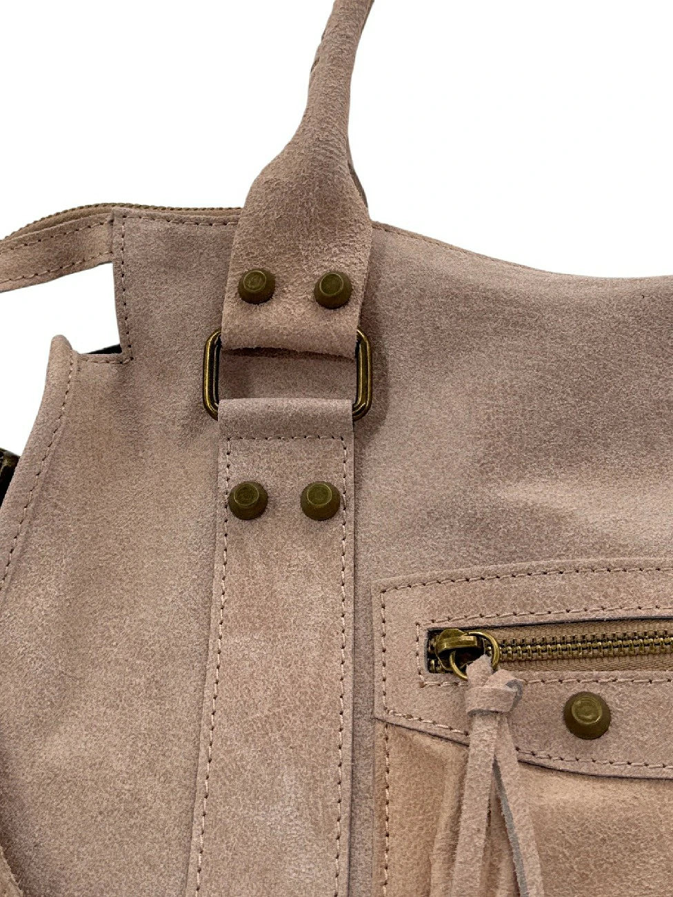 Bolso de piel cepillada SANDSTORM rosa nude